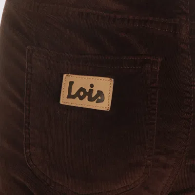 Lois Jeans Corduroy Patch-pocket Trousers In Brown