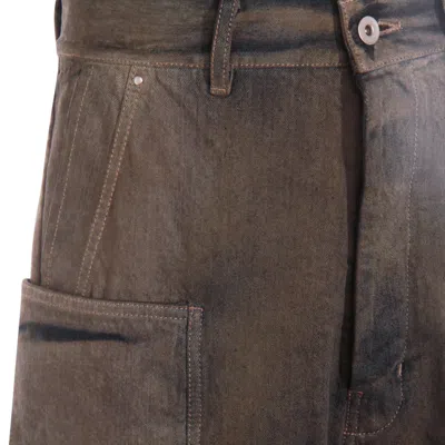 Rick Owens Dark Grey Cotton Stefan Cargo Jeans In Black