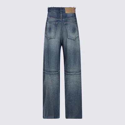 Mm6 Maison Margiela Blue Cotton Relaxed Fit Jeans In Multi