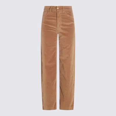 Lois Jeans Corduroy Logo-patch Jeans In Brown