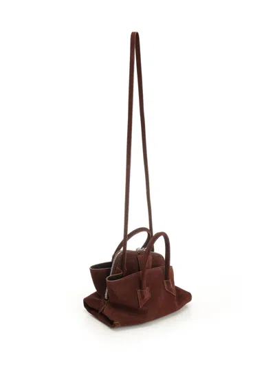 Attico La Passeggiata Mini Suede Handbags Brown