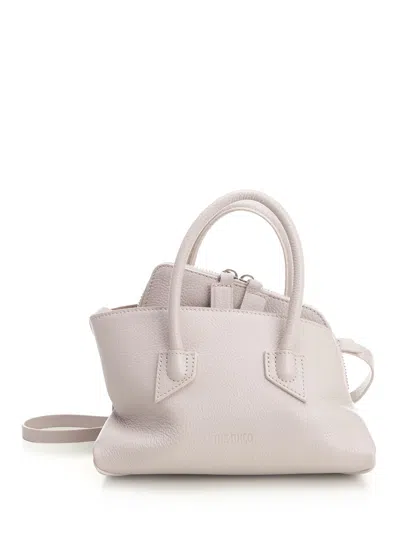 Attico La Passeggiata Mini Grained Leather Handbags Grey In White