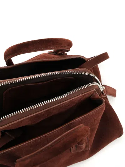 Attico La Passeggiata Mini Suede Handbags Brown
