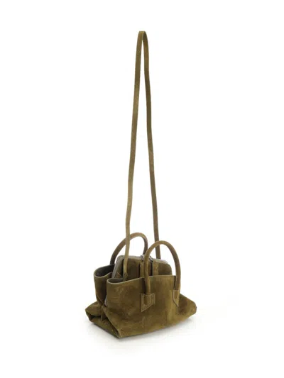 Attico La Passeggiata Mini Suede Handbags Green In Green