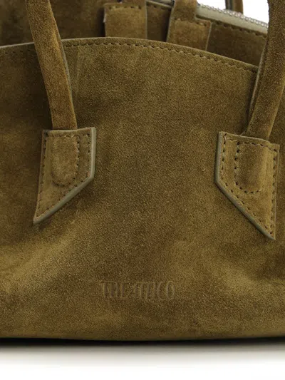 Attico La Passeggiata Mini Suede Handbags Green In Green