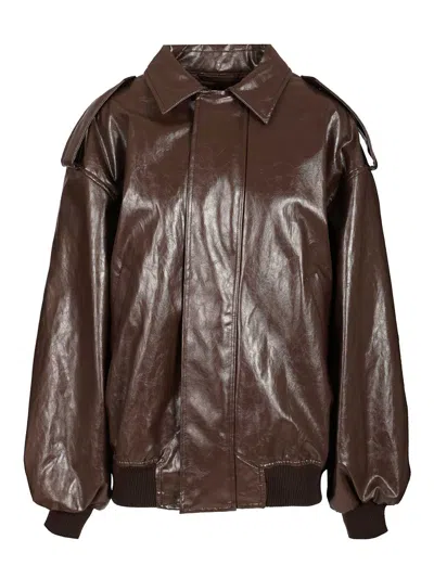 Federica Tosi Leather Jacket Jackets Brown In Brown