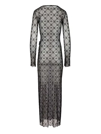 Marine Serre Long Dress Moonogram Dresses Black In Black