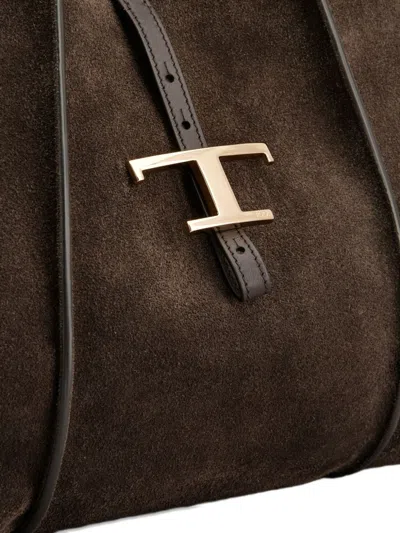 Tod's Dual Handle Metal Hardware Open Top Suede Finish