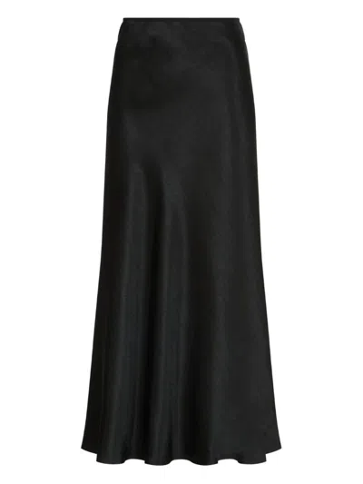 Maison Margiela Midi-length Flared Hem Skirt In Acetate In Black