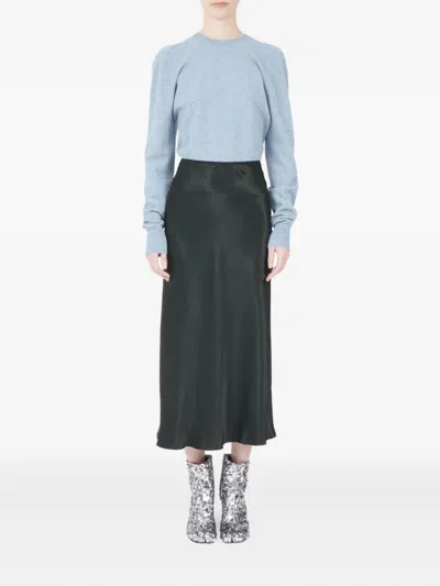 Maison Margiela Midi-length Flared Hem Skirt In Acetate In Black