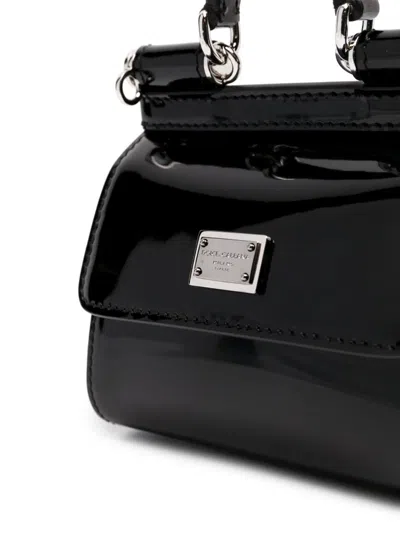 Dolce & Gabbana Women Mini Tote Bag With Logo Plaque In Black