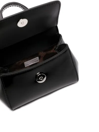 Dolce & Gabbana Women Mini Tote Bag With Logo Plaque In Black