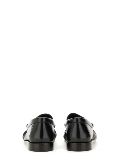 Saint Laurent Le Loafer Loafers In Polished Wrinkled Leather In Black