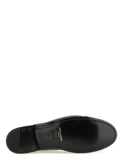 Saint Laurent Le Loafer Loafers In Polished Wrinkled Leather In Black