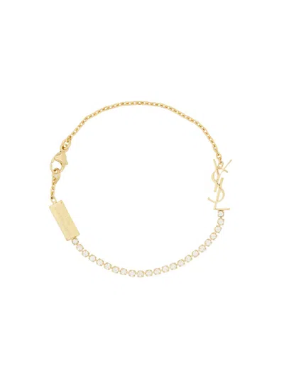 Saint Laurent Monogram Bracelet In Gold