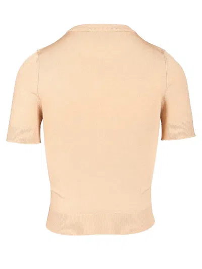 Marine Serre Moon Top T-shirt Beige In Brown