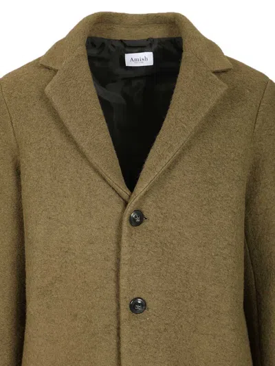 Amish Oversized Wool Blend Coat Coats Green In Brown