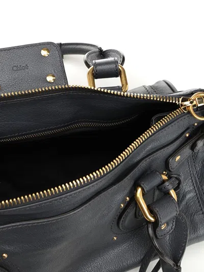 Chloé Chloe Paddington Grained Leather Shoulder Bag In Gray