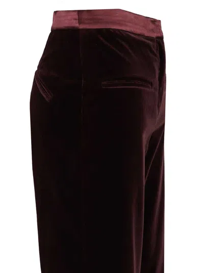 Federica Tosi Pantalone Tasche A Filetto Velluto Pontoglio Trousers Bordeaux In Burgundy