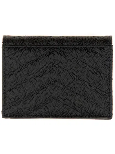 Saint Laurent Porta Carte Con Patta Cassandre Matelassé