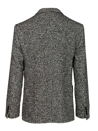 Dolce & Gabbana Portofino Double-breasted Jacket With Chevron Pattern In Gray