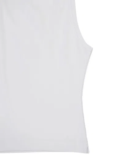 Casablanca Women Ribbed Tank Top With Logo Plaque In White