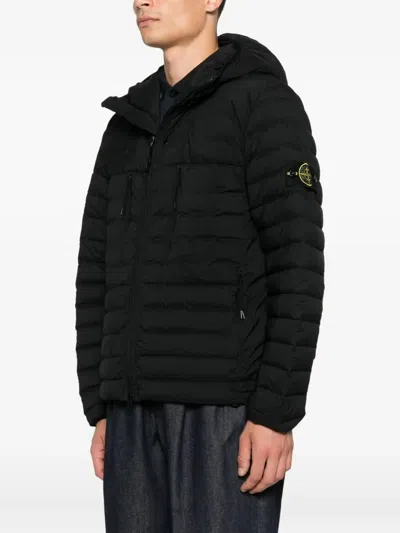 Stone Island Seamless And Anti-drop Hooded Down Jacket Clothing In Black
