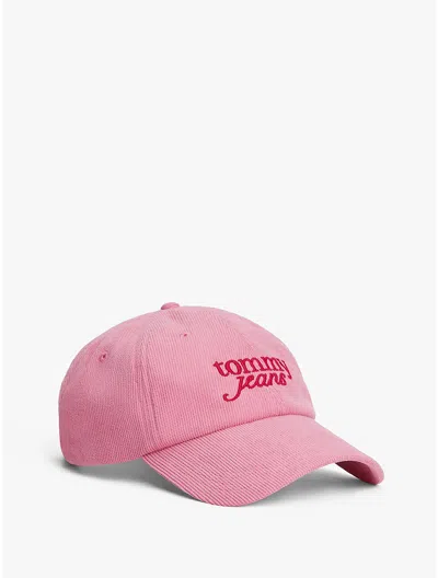 Tommy Hilfiger Tommy Jeans Script Corduroy Baseball Cap In Pink