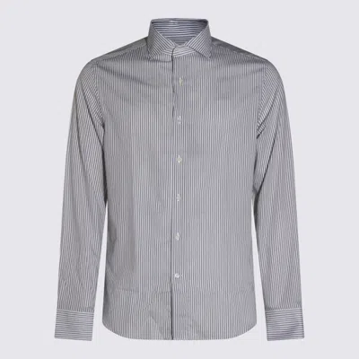 Canali Striped-pattern Long-sleeve Shirt In Gray