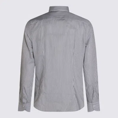 Canali Striped-pattern Long-sleeve Shirt In Gray
