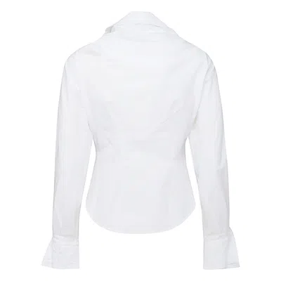 Vivienne Westwood Distorted Silhouette White Cotton Shirt With Asymmetrical Hem In White