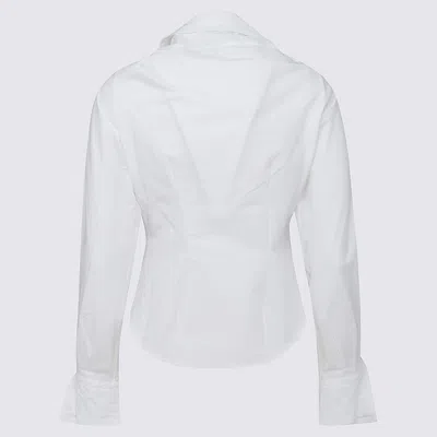 Vivienne Westwood Distorted Silhouette White Cotton Shirt With Asymmetrical Hem In White