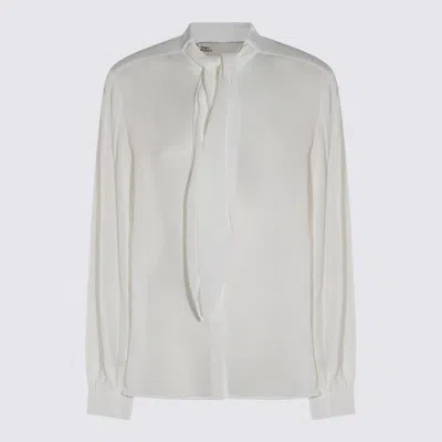 Tory Burch Georgette Bow Blouse Shirts White In White