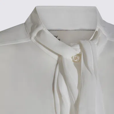 Tory Burch Georgette Bow Blouse Shirts White In White