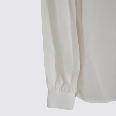 Tory Burch Georgette Bow Blouse Shirts White In White