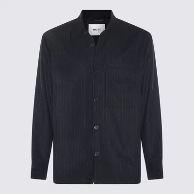 Nn07 Striped Long Sleeve Jacket With Chest Pocket In Blue