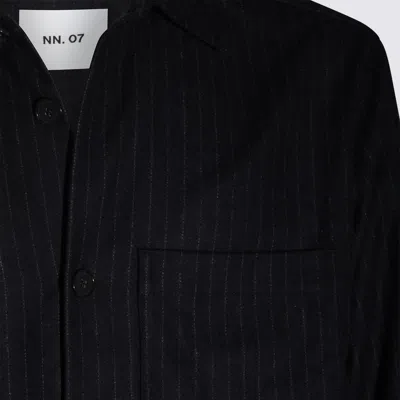 Nn07 Striped Long Sleeve Jacket With Chest Pocket In Blue
