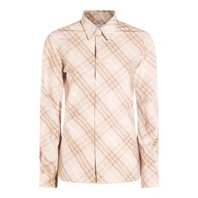 Burberry Shirts Stone Grey Ip Check In Multi