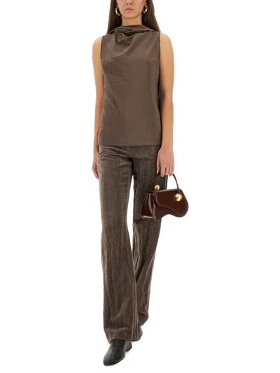 Alysi Pleated Detail Top In Black