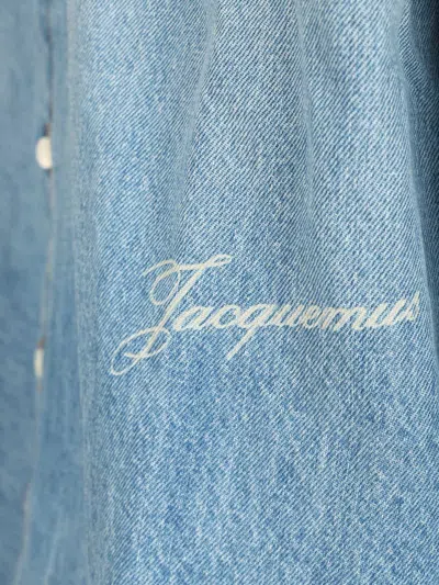 Jacquemus La Chemise De-nimes Simon With Embroidered Logo Clothing In Blue
