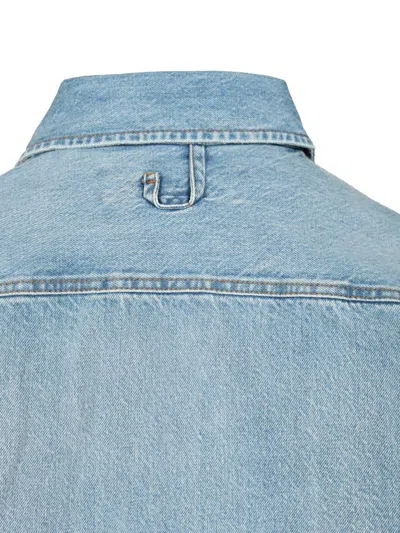 Jacquemus La Chemise De-nimes Simon With Embroidered Logo Clothing In Blue