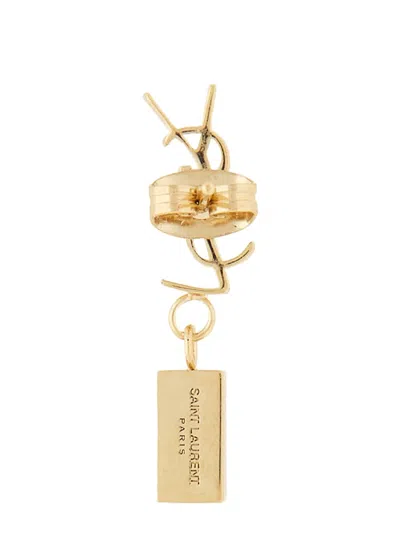 Saint Laurent Single Earring "cassandras" In Burgundy