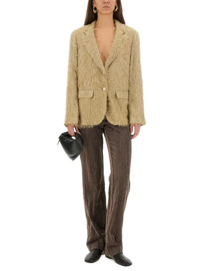 Alysi Single-breasted Casual Jacket In Brown