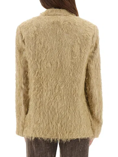 Alysi Single-breasted Casual Jacket In Brown