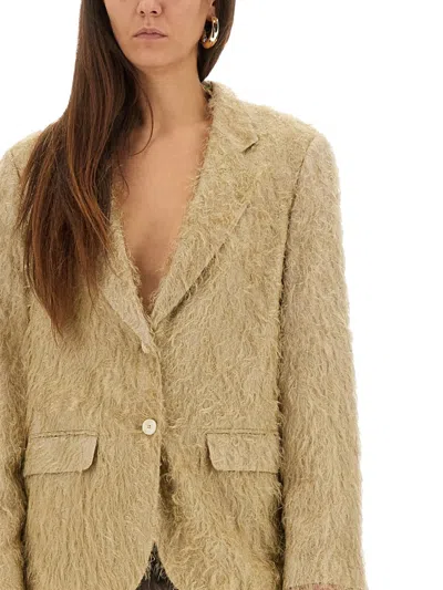 Alysi Single-breasted Casual Jacket In Brown