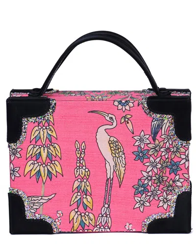 Simitri Tropical Bird Briefcase Bag In Pink