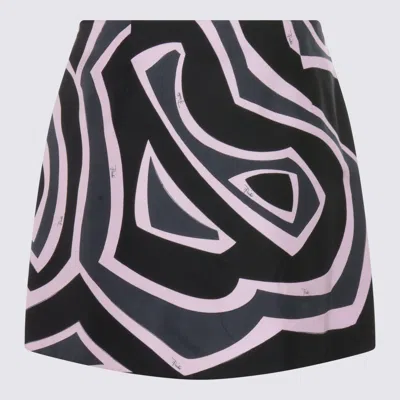 Pucci High Waist Abstract Pattern Mini Skirt In Black