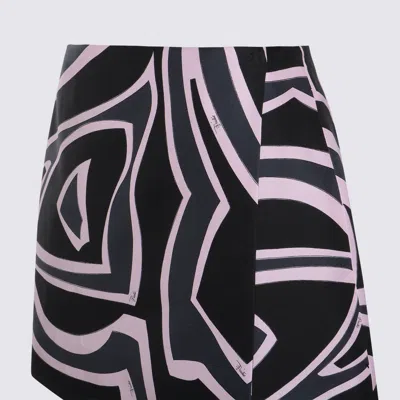 Pucci High Waist Abstract Pattern Mini Skirt In Black
