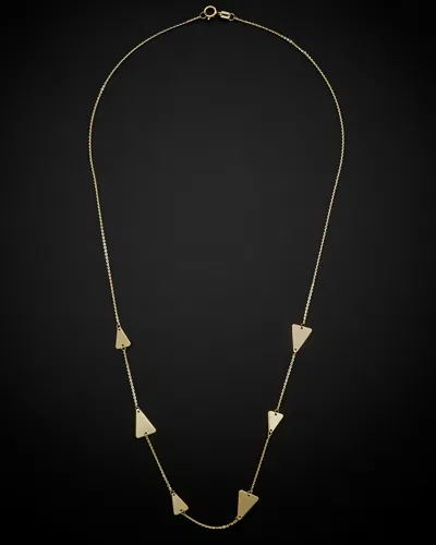 Italian Gold 14k  Triangle Station Necklace In Gold