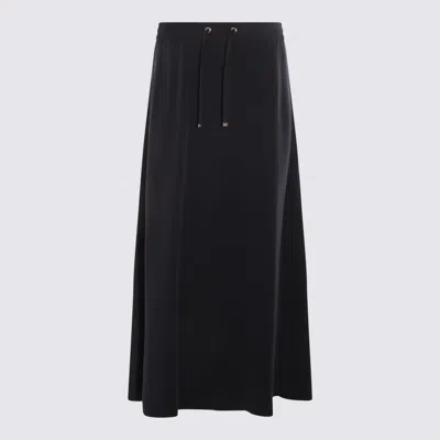 Herno Nylon Skirt With Drawstring And Elastic Waistband In Blue